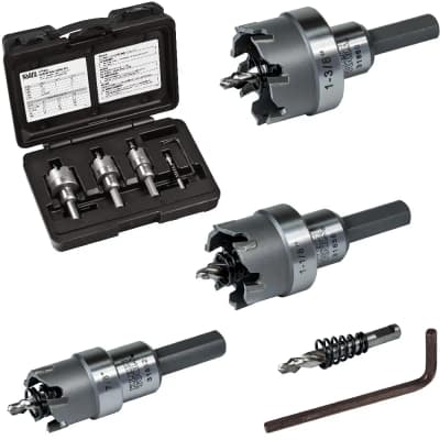 Klein - Kit de cortadores de agujeros, cortador de agujeros de carburo, 4 piezas
