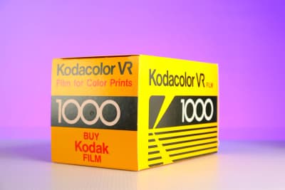 Caja promocional de Kodak Kodacolor VR 1000, 20 x 12 x 10 cm