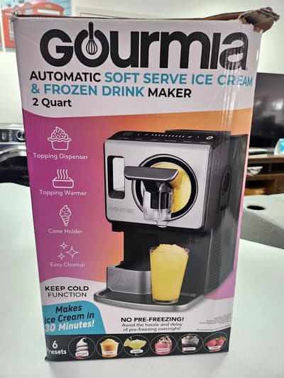 Máquina automática para helados cremosos y bebidas heladas- Marca Gourmia - NUEVO