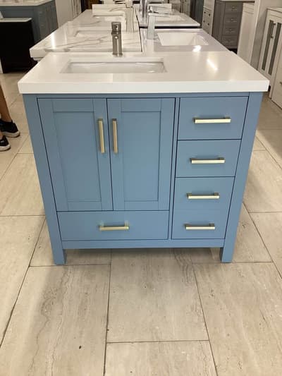 Mueble de baño azul de 91 cm - disponible en tienda