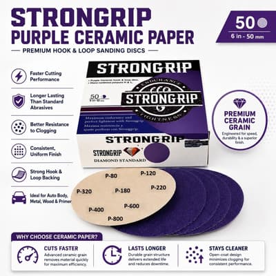 Ceramic STRONGRIP 6" H&L  – P80, P120, P180, P220, P320, P400, P600, P800